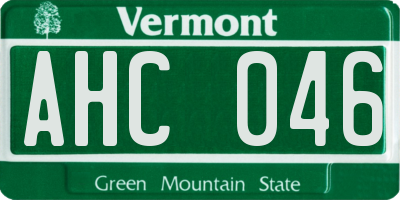 VT license plate AHC046