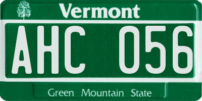 VT license plate AHC056
