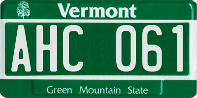 VT license plate AHC061