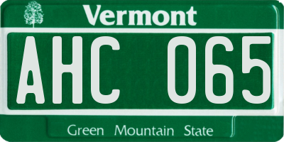 VT license plate AHC065