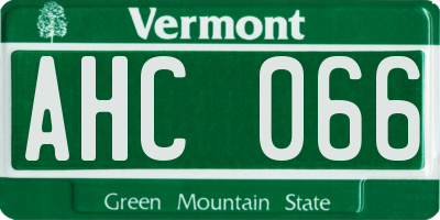 VT license plate AHC066