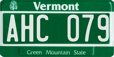 VT license plate AHC079