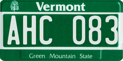 VT license plate AHC083