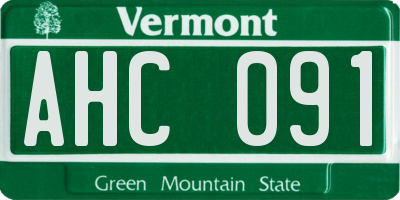 VT license plate AHC091
