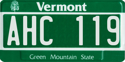 VT license plate AHC119