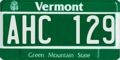 VT license plate AHC129
