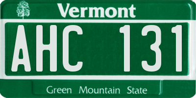 VT license plate AHC131
