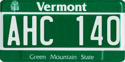 VT license plate AHC140