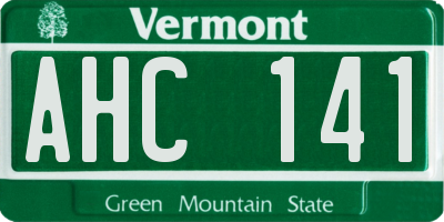 VT license plate AHC141