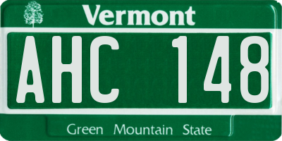 VT license plate AHC148