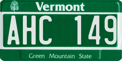 VT license plate AHC149