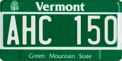 VT license plate AHC150