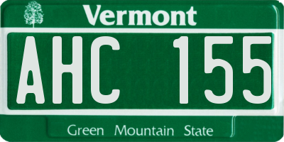 VT license plate AHC155