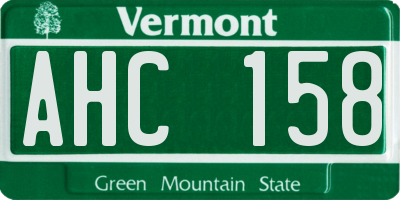 VT license plate AHC158