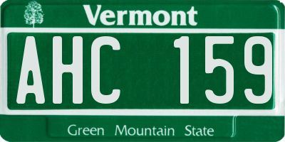 VT license plate AHC159