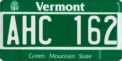 VT license plate AHC162