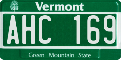 VT license plate AHC169