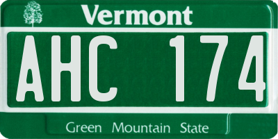VT license plate AHC174