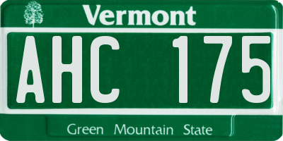 VT license plate AHC175