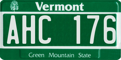 VT license plate AHC176