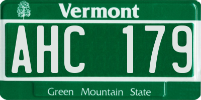 VT license plate AHC179