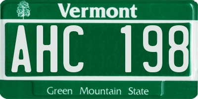 VT license plate AHC198