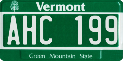 VT license plate AHC199