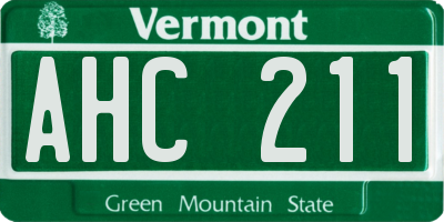 VT license plate AHC211