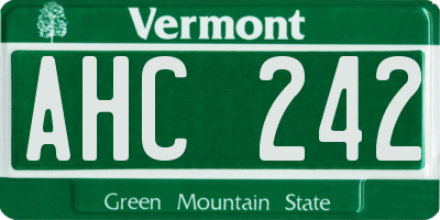 VT license plate AHC242