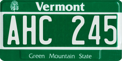 VT license plate AHC245