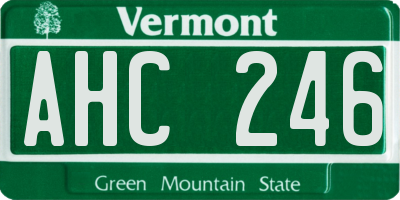 VT license plate AHC246