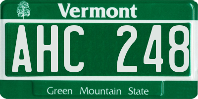 VT license plate AHC248