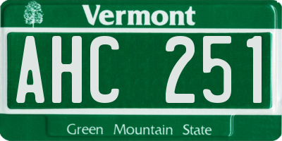 VT license plate AHC251