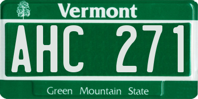 VT license plate AHC271