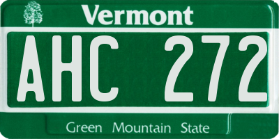 VT license plate AHC272