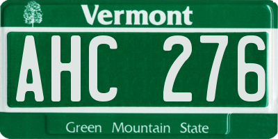 VT license plate AHC276