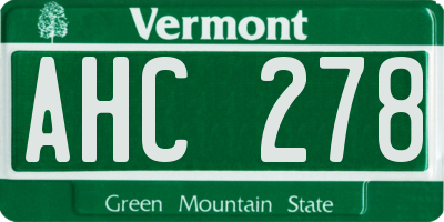 VT license plate AHC278