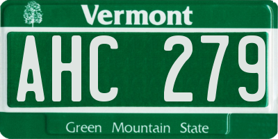 VT license plate AHC279