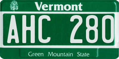 VT license plate AHC280