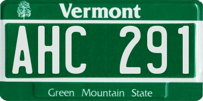 VT license plate AHC291