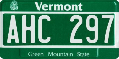 VT license plate AHC297