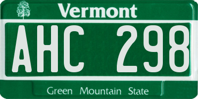 VT license plate AHC298