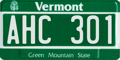 VT license plate AHC301