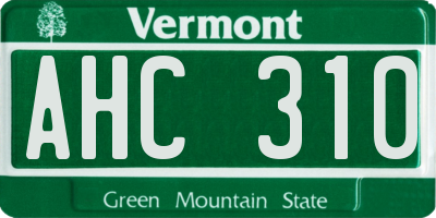 VT license plate AHC310