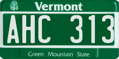 VT license plate AHC313
