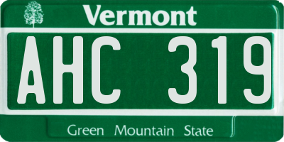 VT license plate AHC319