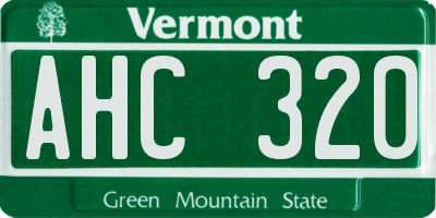 VT license plate AHC320