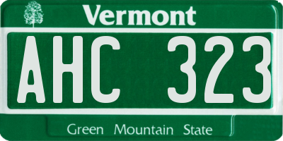 VT license plate AHC323