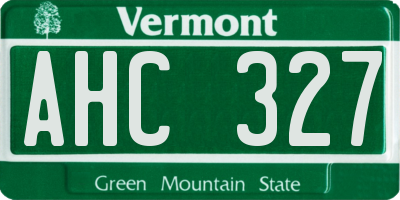 VT license plate AHC327