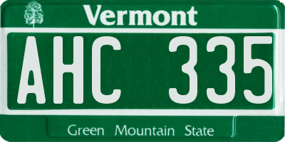 VT license plate AHC335